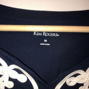 Kim Rogers Tops - Kim Rogers Medium Navy Blue embroidered Top Kim Rogers Tops - Kim Rogers Medium Navy Blue embroidered Top